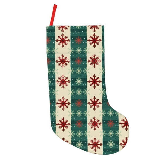 Lsque Christmas Snowflakes Plaid Pattern 18 Inch Christmas Stockings, Festive Holiday Stocking for Christmas Decorations Holiday Decor