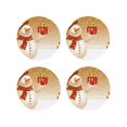 thumbnail image 1 of Lsque Christmas Snowman Gift Pattern 4" Drink Coasters Set of 4, PVC Leather Absorbent Coasters, Table Coaster Set Decorative Coffee Cup Coasters Housewarming Gift -Round Shape, 1 of 6
