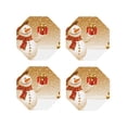 thumbnail image 1 of Lsque Christmas Snowman Gift Pattern 4" Drink Coasters Set of 4, PVC Leather Absorbent Coasters, Table Coaster Set Decorative Coffee Cup Coasters Housewarming Gift -Octagon, 1 of 6