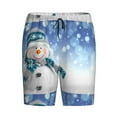 thumbnail image 1 of Lsque Christmas Snowman In The Snow Mens Sleep Pajama Shorts,Short Pajama Pants, Cotton Ultra-Soft Knit-Large, 1 of 9