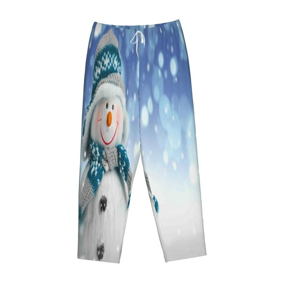 Lsque Christmas Snowman In The Snow Print Women's Pajama Pants, Lounge Pant - Comfortable Home Wear,Elastic Waistband, Stylish Design-XX-Large