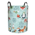 thumbnail image 1 of Lsque Christmas Winter Animals pattern Laundry Hamper Basket, Tall Woven Rope Hamper Basket for Clothes, Lightweight Storage Basket, Collapsible Waterproof-Medium, 1 of 8