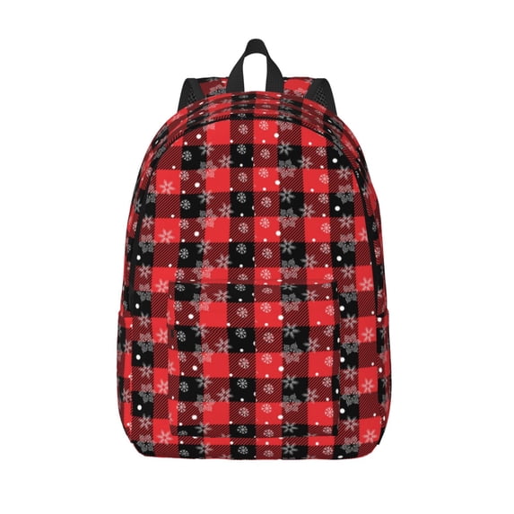 Lsque Christmas With Snowflakes Pattern Canvas Daypack, Durable Backpack, High-quality Versatile Backpack,Vintage Compact Backpack-Small