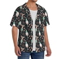 thumbnail image 1 of Lsque Christmas cute deer old man print Men's Cuban Collar Short Sleeve Shirt Summer Beachwear Casual Button Down Fashionable Vacation Leisure Shirt-4X-Large, 1 of 7