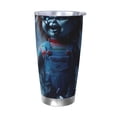 thumbnail image 1 of Lsque Chucky Pattern 20oz Car Cup with Lid and Straw, Insulated Coffee Cup with Straw Topper, Spill Proof Travel Coffee Mug, Stainless Steel Tumble, 1 of 8