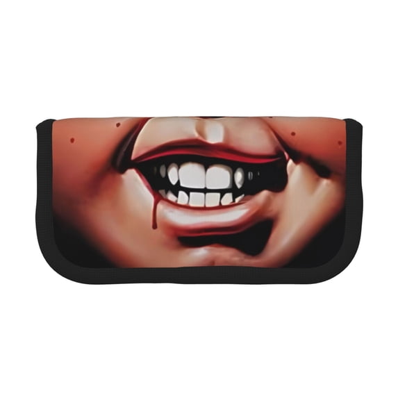 Lsque Chucky Pattern Canvas Pen Case - Pencil Pouch - Makeup Bag - Zipper Pouch -Stationery Case - Storage High Capacity Bag Pouch Holder Box Organizer