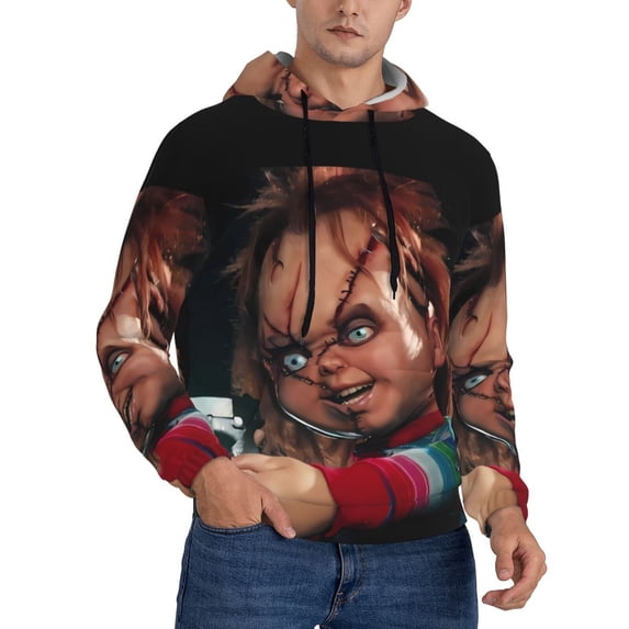 Lsque Chucky Pattern Casual Men's Hoodie,Hooded Sweatshirt with Kangaroo Pocket,Pullover Hoodie-3X-Large