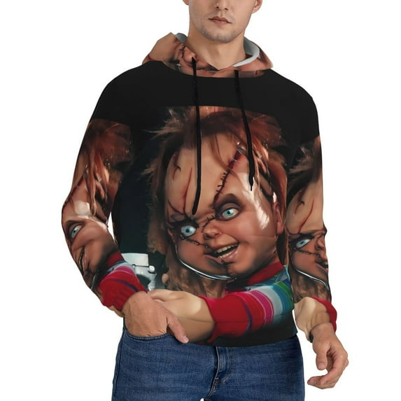 Lsque Chucky Pattern Casual Men's Hoodie,Hooded Sweatshirt with Kangaroo Pocket,Pullover Hoodie-4X-Large