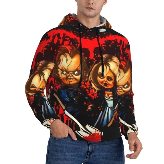 Lsque Chucky Pattern Casual Men's Hoodie,Hooded Sweatshirt with Kangaroo Pocket,Pullover Hoodie-XX-Large