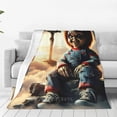 thumbnail image 1 of Lsque Chucky Pattern Fuzzy Fleece Throw Blanket Extra Large,Super Soft,Fluffy and Warm Blankets for Couch,Bed,All Season Use (50"x40"), 1 of 7