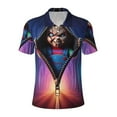 thumbnail image 1 of Lsque Chucky Pattern Golf Shirts for Men Dry Fit Print Moisture Wicking Performance Short Sleeve Polo Shirt-Medium, 1 of 7
