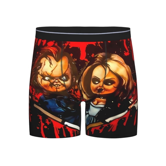 Lsque Chucky Pattern Men's Performance Stretch Underwear, Athletic Long Leg Briefs,Moisture-Wicking-Medium