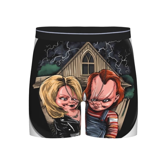 Lsque Chucky Pattern Men's Performance Stretch Underwear, Athletic Long Leg Briefs,Moisture-Wicking-X-Large
