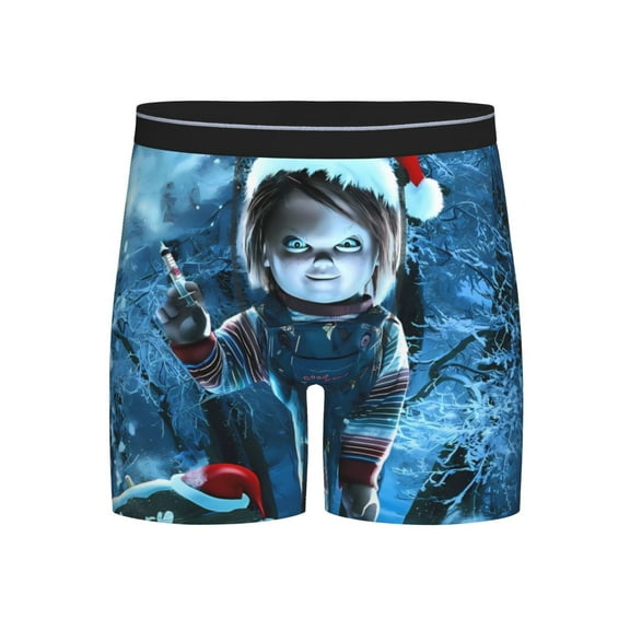 Lsque Chucky Pattern Men's Performance Stretch Underwear, Athletic Long Leg Briefs，Moisture-Wicking-XX-Large