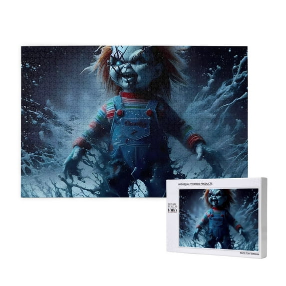 Lsque Chucky Pattern Picture Puzzle,Wooden 1000 Piece Puzzle,Personalized Jigsaw Puzzles,Family Fun Puzzle,Gift Puzzle(Horizontal style)