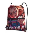 thumbnail image 1 of Lsque Chucky Print Drawstring zipper Backpack Bag Sport Gym Sackpack Cinch Bags Drawstring Bags Draw String Sport Bag-One Size, 1 of 6