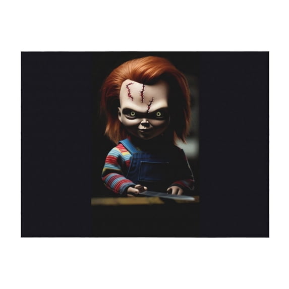 Lsque Chucky Print Flannel Throw Blanket, Ultra-soft Blanket for Bed, Couch, Car, Hypoallergenic Anti-pilling blanket-60"x50"