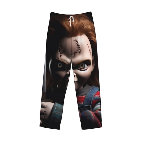Lsque Chucky Print Men's Pajama Pants, Lounge Pant - Comfortable Home Wear,Elastic Waistband, Stylish Design-Large