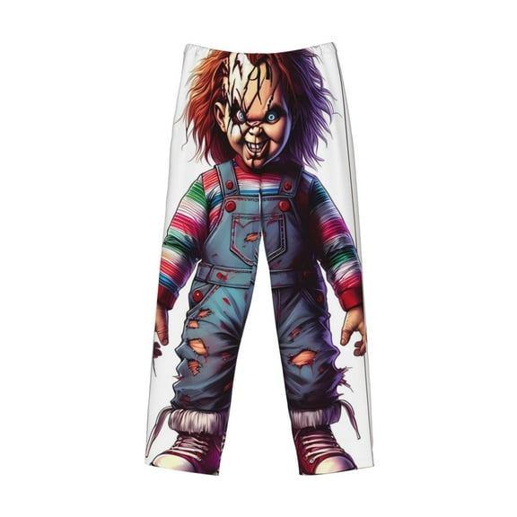 Lsque Chucky Print Men's Pajama Pants, Lounge Pant - Comfortable Home Wear,Elastic Waistband, Stylish Design-Large