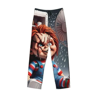 Lsque Chucky Print Men's Pajama Pants, Lounge Pant - Comfortable Home Wear,Elastic Waistband, Stylish Design-X-Large