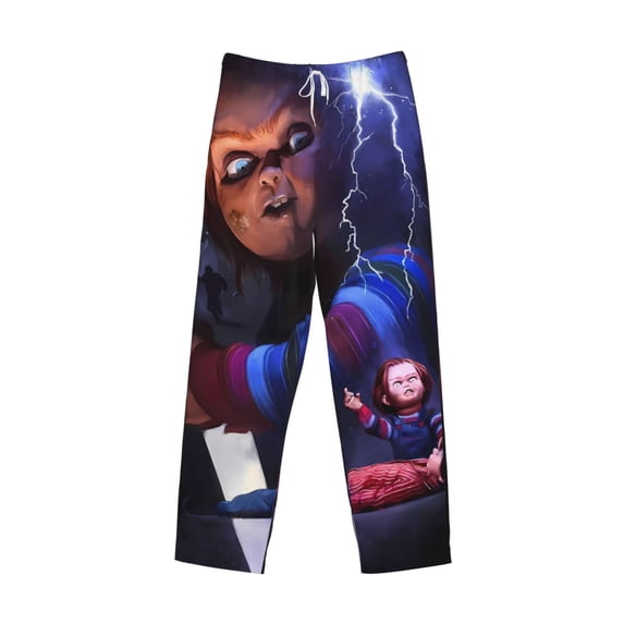 Lsque Chucky Print Men's Pajama Pants, Lounge Pant - Comfortable Home Wear,Elastic Waistband, Stylish Design-XX-Large