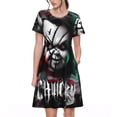 thumbnail image 1 of Lsque Chucky Print Women's Casual Dress T-Shirt Summer Short Sleeve Scoop Neck Swing Dresses, 1 of 7