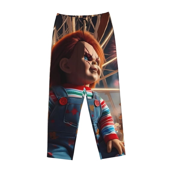 Lsque Chucky Print Women's Pajama Pants, Lounge Pant - Comfortable Home Wear,Elastic Waistband, Stylish Design-Small