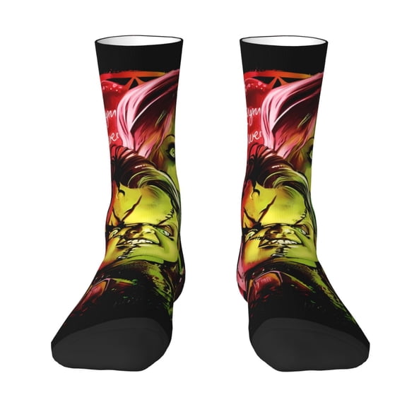 Lsque Chucky Printed Men's Crew Socks, Soft Durable Breathable Moisture-Wicking with Odor Control Cotton socks