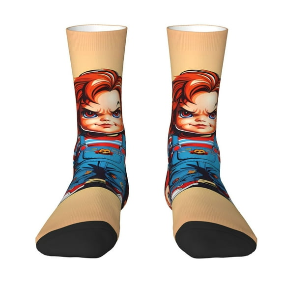 Lsque Chucky Printed Men's Crew Socks, Soft Durable Breathable Moisture-Wicking with Odor Control Cotton socks