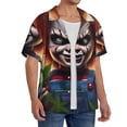 thumbnail image 1 of Lsque Chucky print Men's Cuban Collar Short Sleeve Shirt Summer Beachwear Casual Button Down Fashionable Vacation Leisure Shirt-3X-Large, 1 of 7