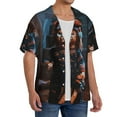 thumbnail image 1 of Lsque Chucky print Men's Cuban Collar Short Sleeve Shirt Summer Beachwear Casual Button Down Fashionable Vacation Leisure Shirt-Small, 1 of 7