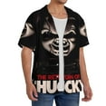 thumbnail image 1 of Lsque Chucky print Men's Cuban Collar Short Sleeve Shirt Summer Beachwear Casual Button Down Fashionable Vacation Leisure Shirt-XX-Large, 1 of 7