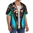 thumbnail image 1 of Lsque Chucky print Men's Cuban Collar Short Sleeve Shirt Summer Beachwear Casual Button Down Fashionable Vacation Leisure Shirt-XX-Large, 1 of 7