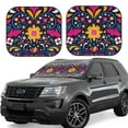 thumbnail image 1 of Lsque Cinco De Mayo Floral 2 PCS Windshield Sun Shade | CarFoldable Window Covers | Car Accessories Reflect UV for Universal Cars SUV Truck | Large, 1 of 7