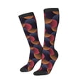 thumbnail image 1 of Lsque Circular Stripes Printed Crew Socks Men's Women's LightWeight Thin Casual Calf Socks ,Knee High Socks,Cotton Socks, 1 of 9