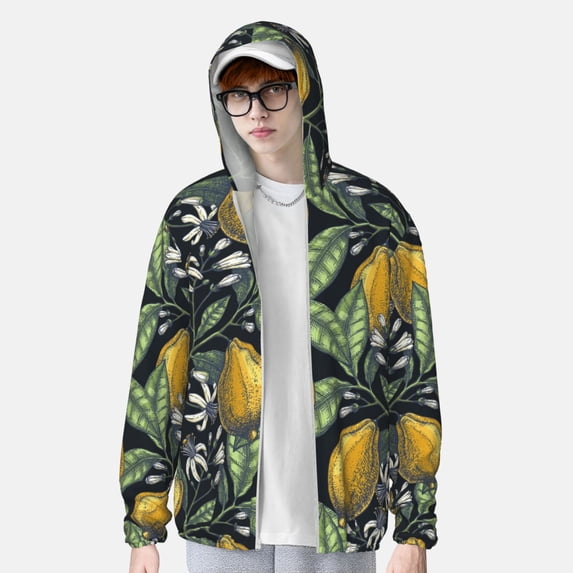 Lsque Citrus Fruits Elegant Lemons UPF 50+ Lightweight Sun Protection Men's Women's Long Sleeve Shirt, Hoodie Performance -Small