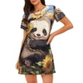thumbnail image 1 of Lsque Clear Sky Cute Sunflower Panda Pattern Nightgowns for Women Sleep Shirts Short Sleeve Nightshirt Pullover Nightdress Soft Sleepwear Relaxed Fit Nightdress, 1 of 6