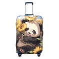 thumbnail image 1 of Lsque Clear Sky Cute Sunflower Panda Printed Luggage Cover, Travel Luggage Protector,Scratch and Dirt Resistant, Fits 18-32 Inch Luggage - Small, 1 of 9