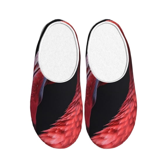 Lsque Closeup Red Flamingo Portrait Pattern Womens Comfort Cotton on Scuff With Memory Foam and Anti-skid Sole Slipper-39/40