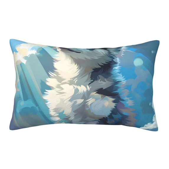 Lsque Cloud Sunshine Puppy Pattern Pillow Case – Soft & Cozy Throw Pillow Cover, Hypoallergenic Cushion Case for Sleeping Women with Envelope Closure-16"x24"