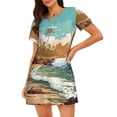 thumbnail image 1 of Lsque Coastal Palm Beach Pattern Nightgowns for Women Sleep Shirts Short Sleeve Nightshirt Pullover Nightdress Soft Sleepwear Relaxed Fit Nightdress, 1 of 6