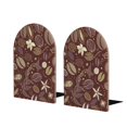 thumbnail image 1 of Lsque Coffee and Flowers Printed Wood Bookends,Non-Skid Bookend for Shelves,Heavy Duty Support Bookends,Non-Slip Foam Pads for Office, Home, and Library,1 Pair, 1 of 8