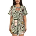 thumbnail image 1 of Lsque Coffee Makers Macaroons Chocolate Women's Short-Sleeved Pajama Set - 2 Piece Soft and Lightweight Sleepwear Set-Medium, 1 of 9