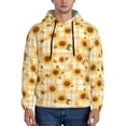 thumbnail image 1 of Lsque Coffee Plaid Sunflower Pattern Casual Men's Hoodie,Hooded Sweatshirt with Kangaroo Pocket,Pullover Hoodie-Large, 1 of 7