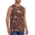 thumbnail image 1 of Lsque Coffee and Flowers Print Men's Cotton Blend Sleeveless Muscle Shirts (S-3XL)- Moisture Wicking, Odor Protection, UPF 30+,Small, 1 of 8