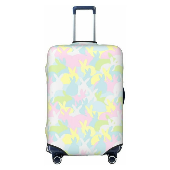 Lsque Color Rabbit Printed Luggage Cover, Travel Luggage Protector,Scratch and Dirt Resistant, Fits 18-32 Inch Luggage - Medium