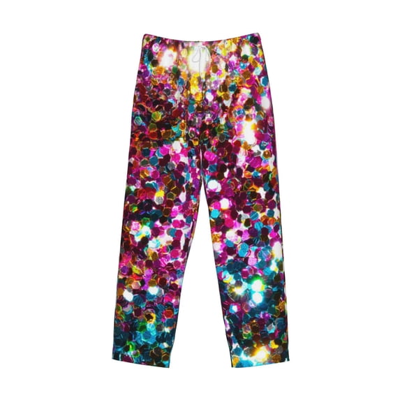 Lsque Color Shiny Print Men's Pajama Pants, Lounge Pant - Comfortable Home Wear,Elastic Waistband, Stylish Design-Medium