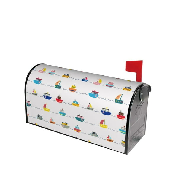 Lsque Color Ships Mailbox Cover Standard Size ,Magnetic Mailbox Covers Post Wraps Letter Box Cover -21x18 in