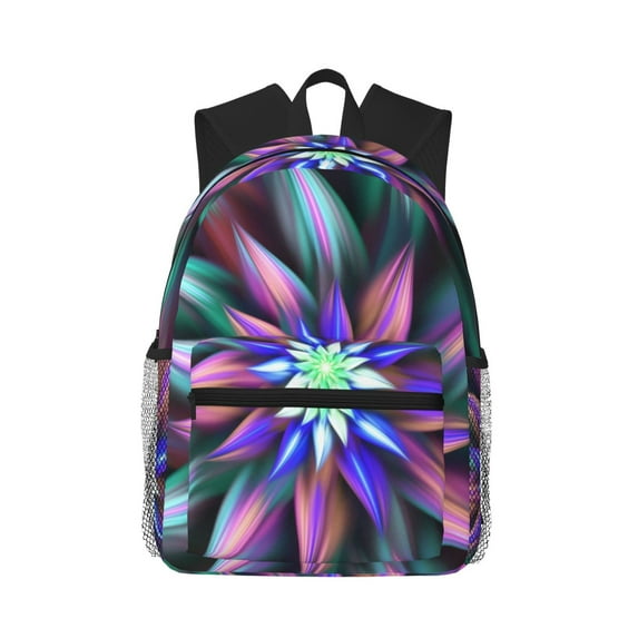 Lsque Colored Abstract Classic Casual Backpack - Large Capacity Water-Resistant Backpack for School, Work, Travel, and Outdoor Activities