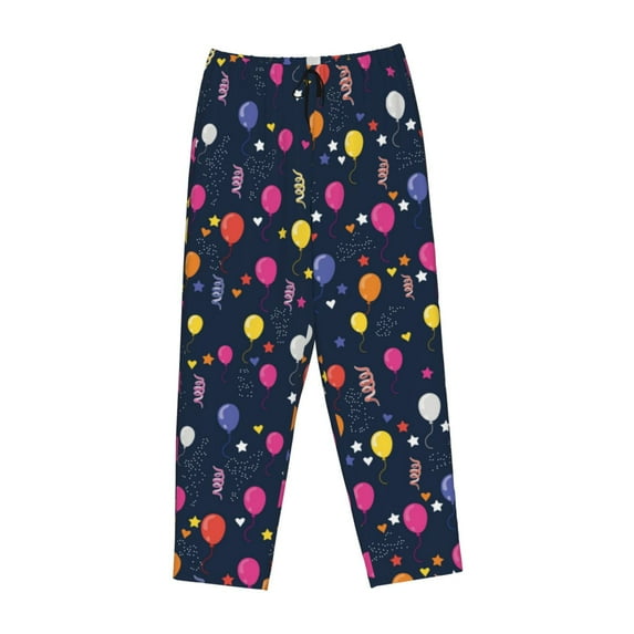 Lsque Colored Balloons Print Women's Pajama Pants, Lounge Pant - Comfortable Home Wear,Elastic Waistband, Stylish Design-Medium